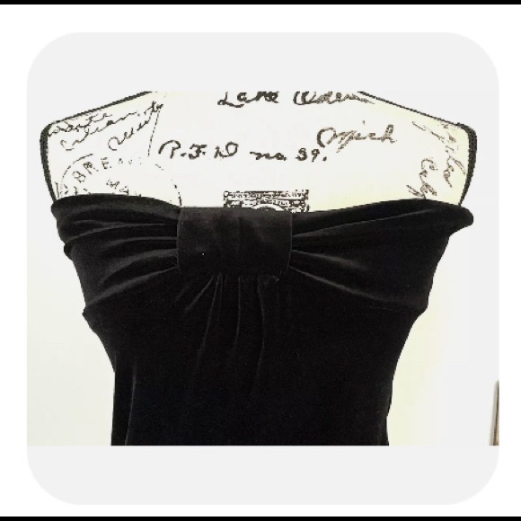 Vintage Necessary Objects Womens Tube Blouse Black like Velvet 80s Stretch S - Picture 3 of 6